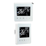 Digital Thermostat Screen Programmable Home Thermostat with 3 Meter Sensor Line for Electric Floor Heating Home Hotel Office AC90‑240V White Without WiFi - Low Angle