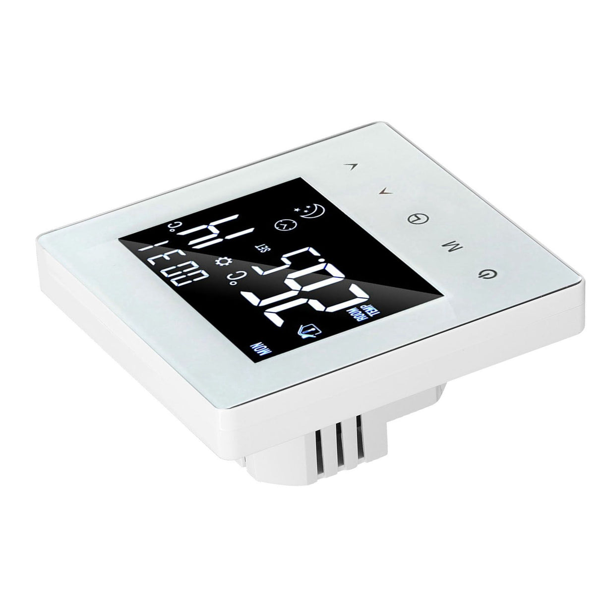 Digital Thermostat Screen Programmable Home Thermostat with 3 Meter Sensor Line for Electric Floor Heating Home Hotel Office AC90‑240V White Without WiFi