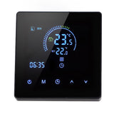 16A Digital Thermostat with LCD Display Programmable Thermostat Electric Heating Thermostat for Home Office Hotel AC 90V‑240V Black WiFi - Front View