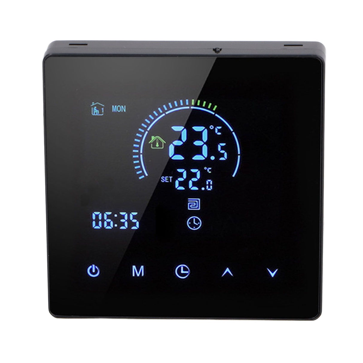 16A Digital Thermostat with LCD Display Programmable Thermostat Electric Heating Thermostat for Home Office Hotel AC 90V‑240V Black WiFi