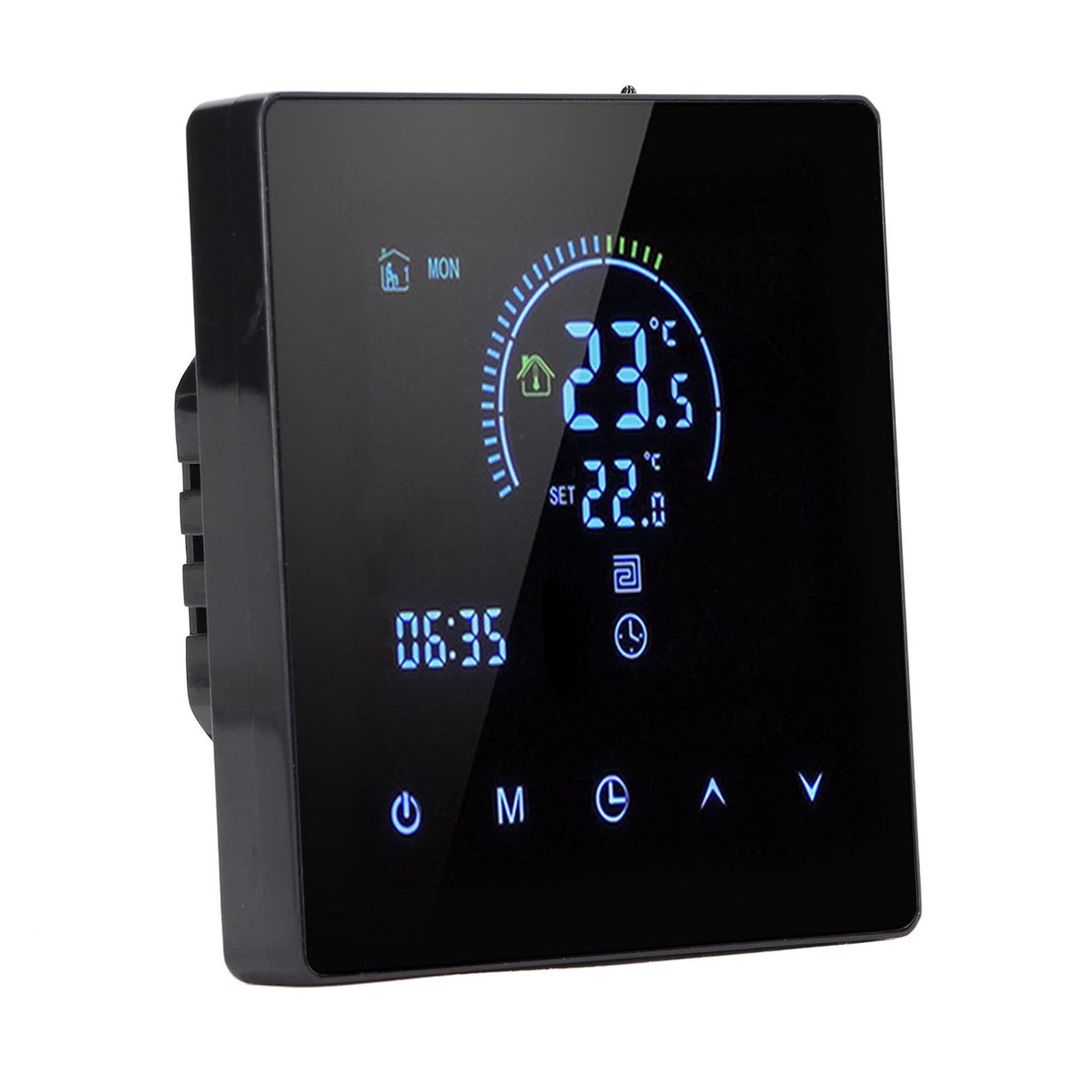 16A Digital Thermostat with LCD Display Programmable Thermostat Electric Heating Thermostat for Home Office Hotel AC 90V‑240V Black WiFi
