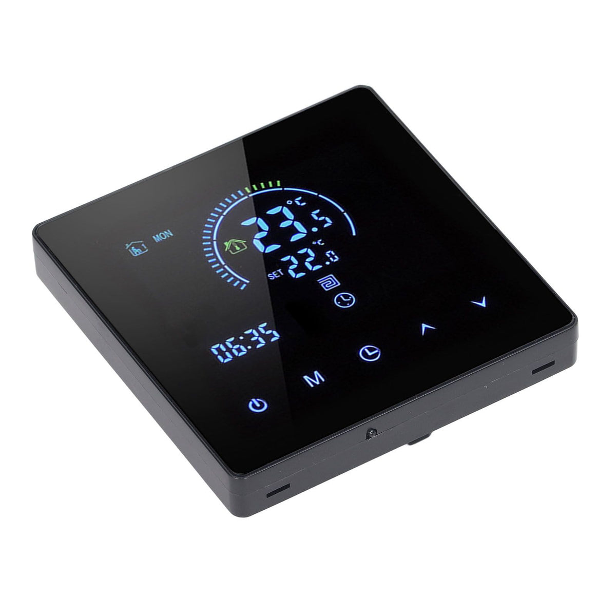 16A Digital Thermostat with LCD Display Programmable Thermostat Electric Heating Thermostat for Home Office Hotel AC 90V‑240V Black WiFi