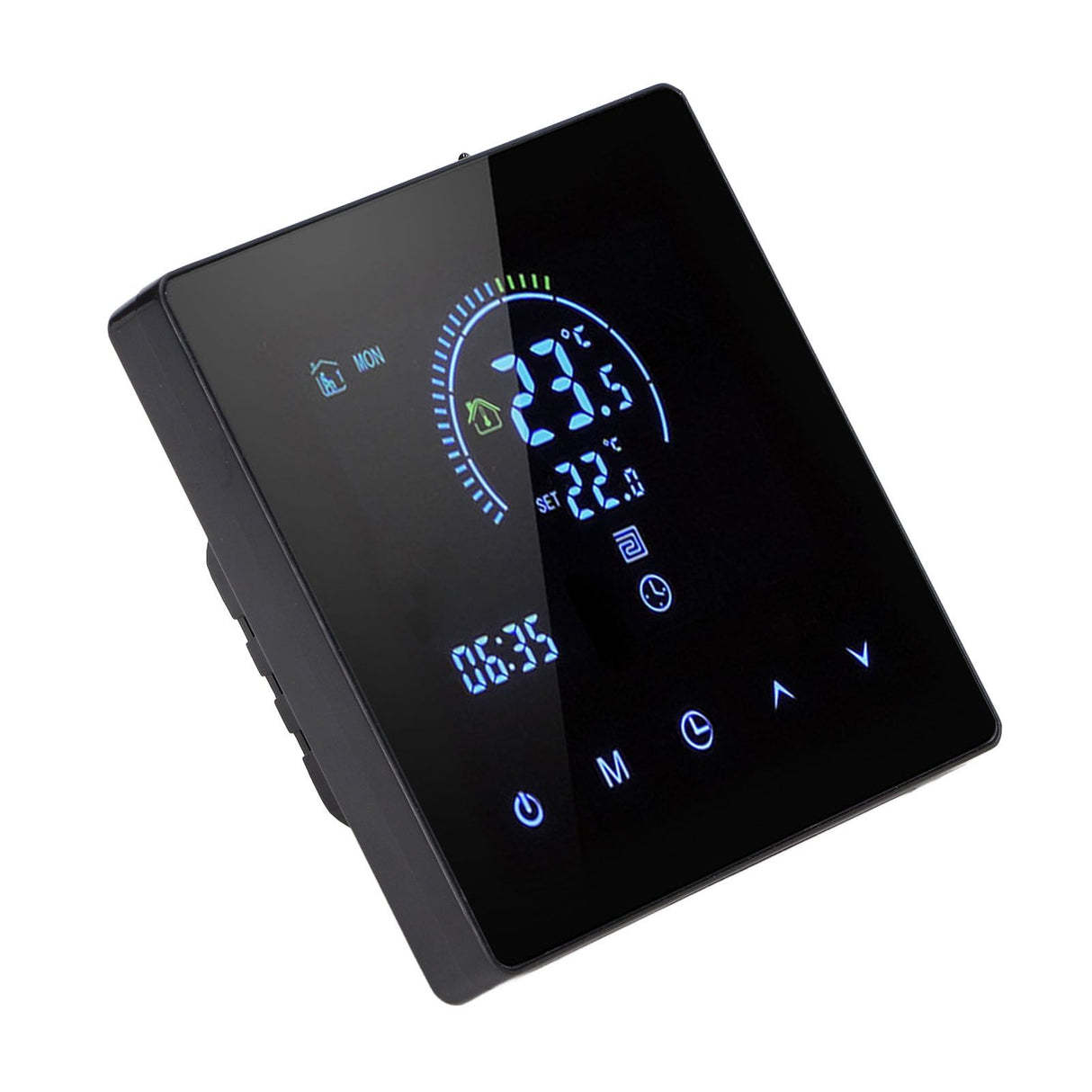 16A Digital Thermostat with LCD Display Programmable Thermostat Electric Heating Thermostat for Home Office Hotel AC 90V‑240V Black WiFi