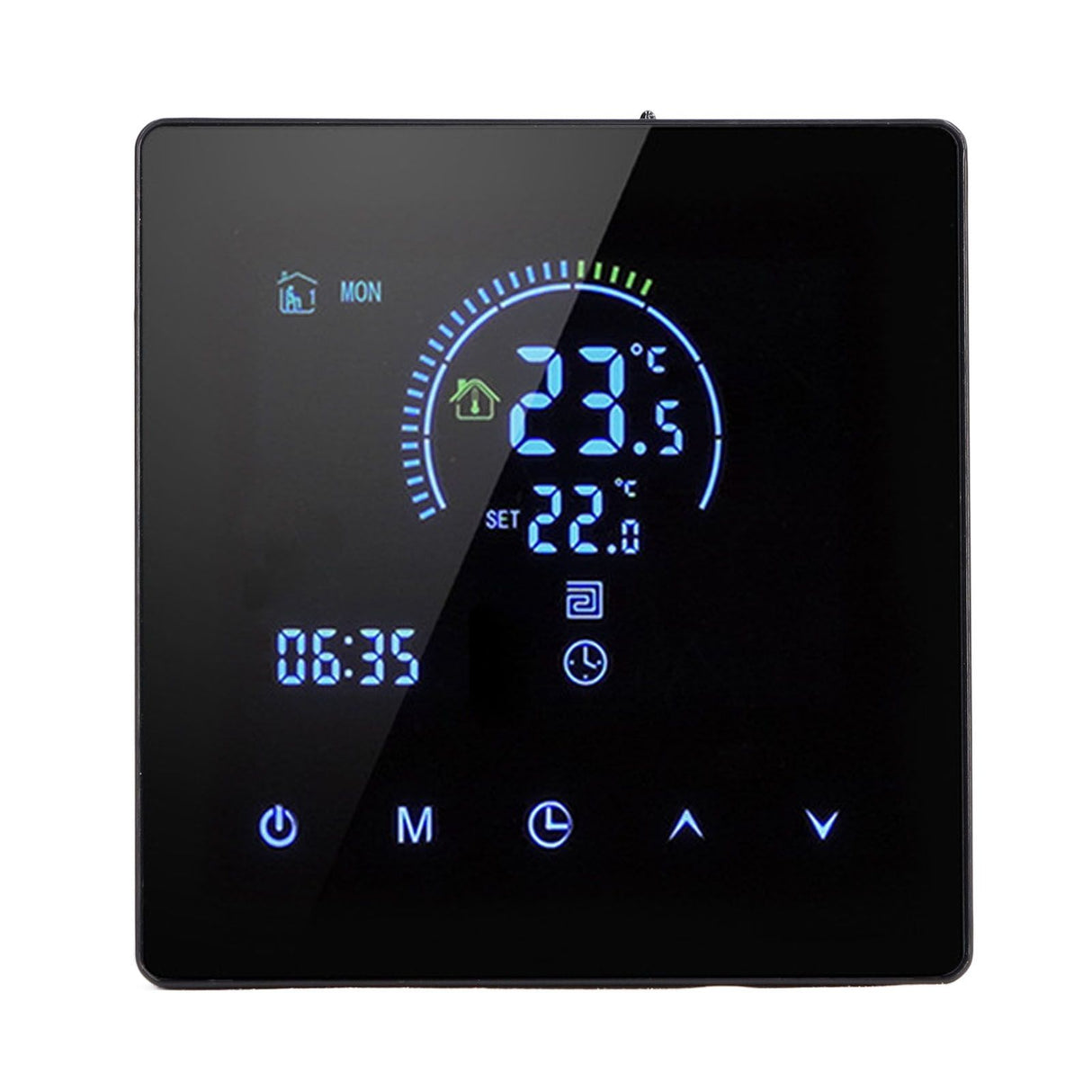 16A Digital Thermostat with LCD Display Programmable Thermostat Electric Heating Thermostat for Home Office Hotel AC 90V‑240V Black WiFi