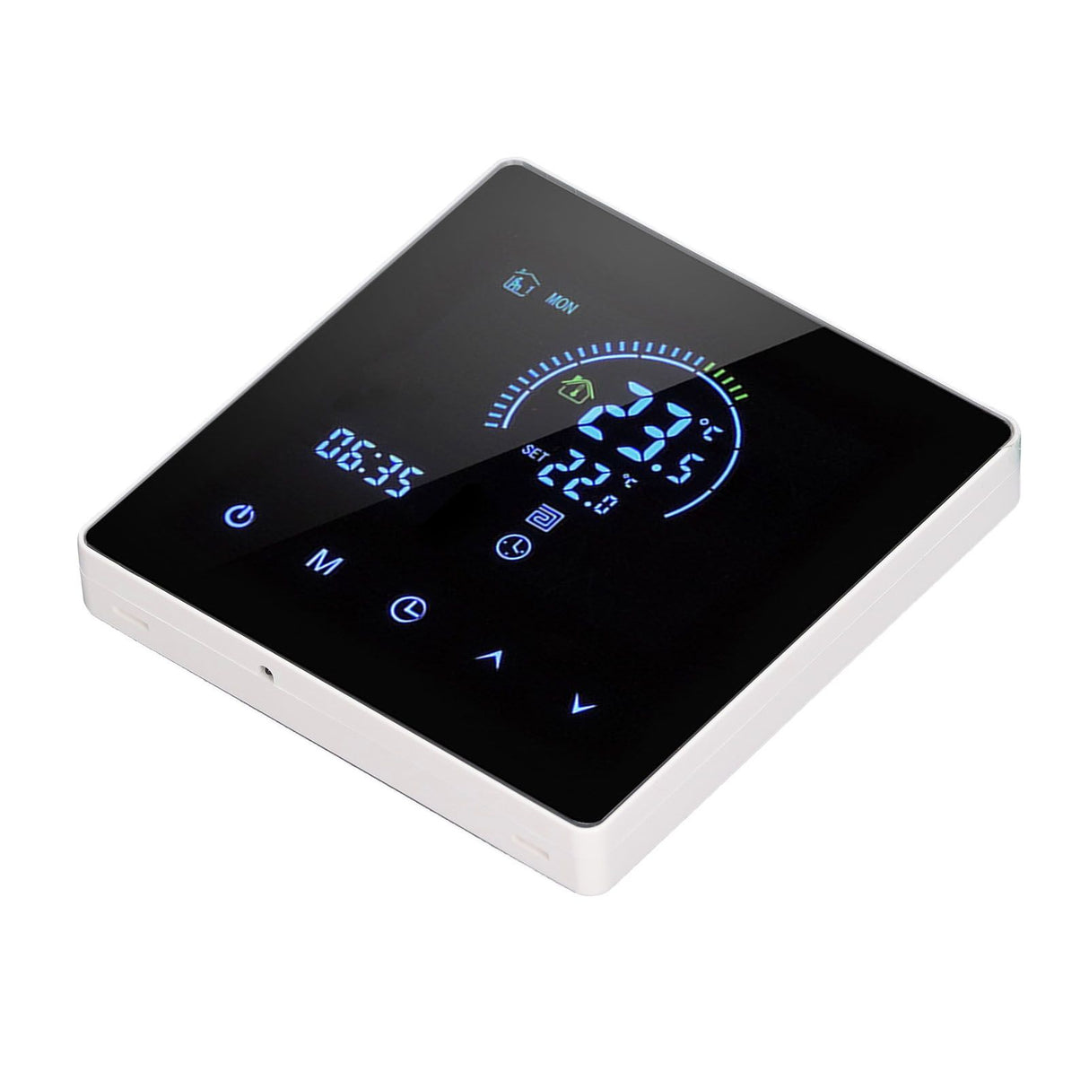 16A Digital Thermostat with LCD Display Programmable Thermostat Electric Heating Thermostat for Home Office Hotel AC 90V‑240V White Without WiFi