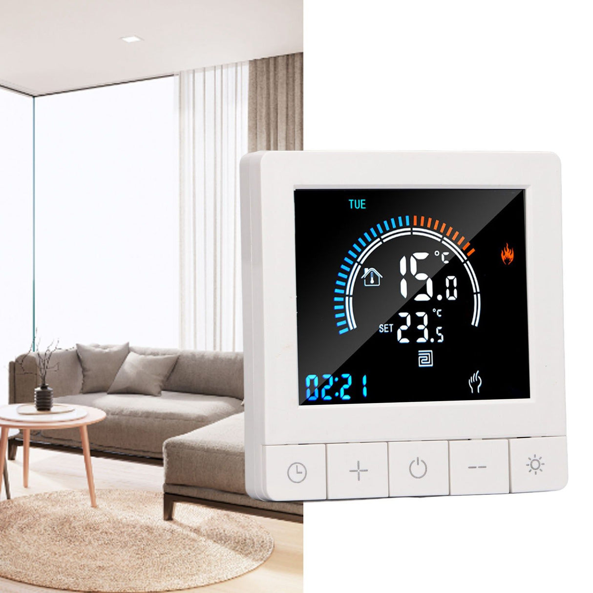 Smart Thermostat Programmable LCD Precise Control Smart Water Heating Thermostat For Home Office Mall AC90V‑240V WiFi Model