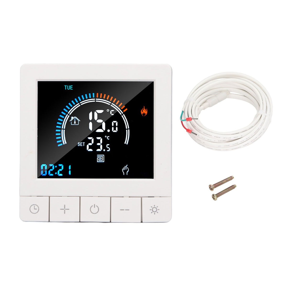 Programmable Smart Thermostat Electric Heating Smart Thermostat Digital LCD Display Temperature Controller for Home Hotels AC 90V‑240V 16A WiFi Style