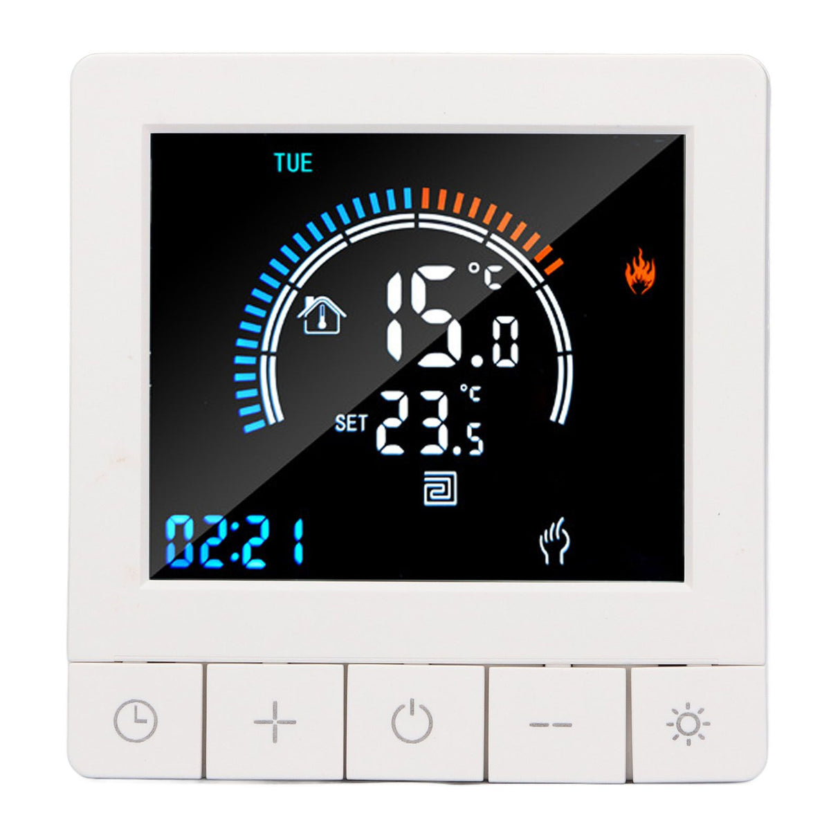 Programmable Smart Thermostat Electric Heating Smart Thermostat Digital LCD Display Temperature Controller for Home Hotels AC 90V‑240V 16A Regular Style