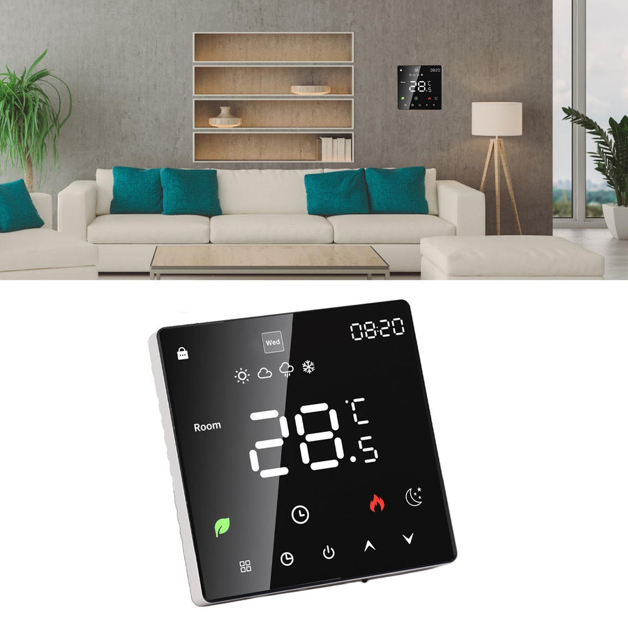 3A Digital Thermostat with LCD Display Smart Programmable Thermostat with Touchscreen Hydronic Boiler Thermostat AC 90V‑240V WiFi