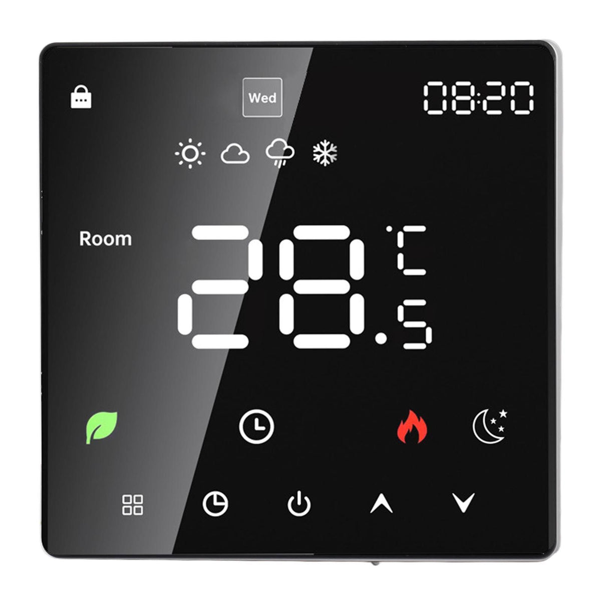 3A Digital Thermostat with LCD Display Smart Programmable Thermostat with Touchscreen Hydronic Boiler Thermostat AC 90V‑240V Without WiFi