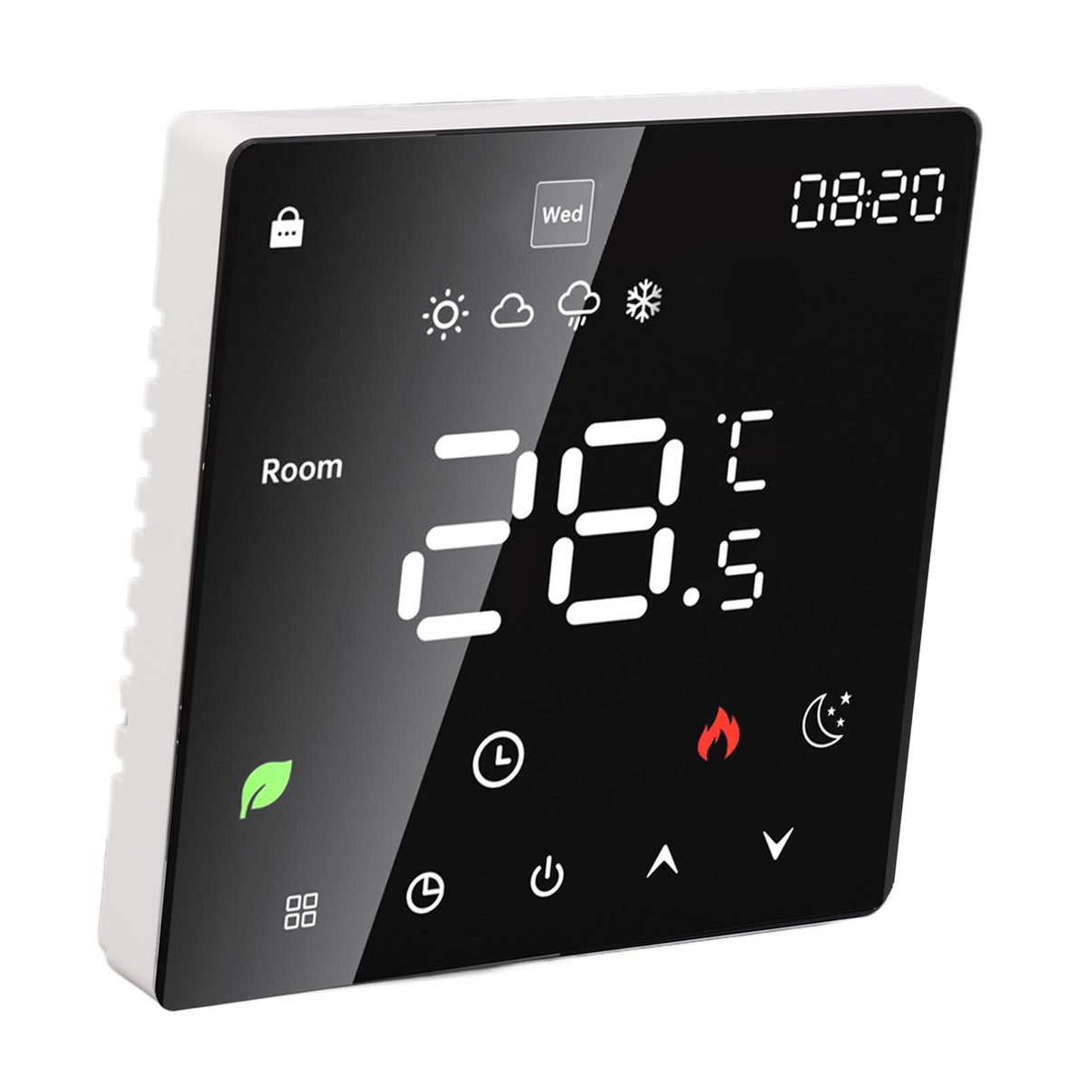 3A Digital Thermostat with LCD Display Smart Programmable Thermostat with Touchscreen Hydronic Boiler Thermostat AC 90V‑240V Without WiFi