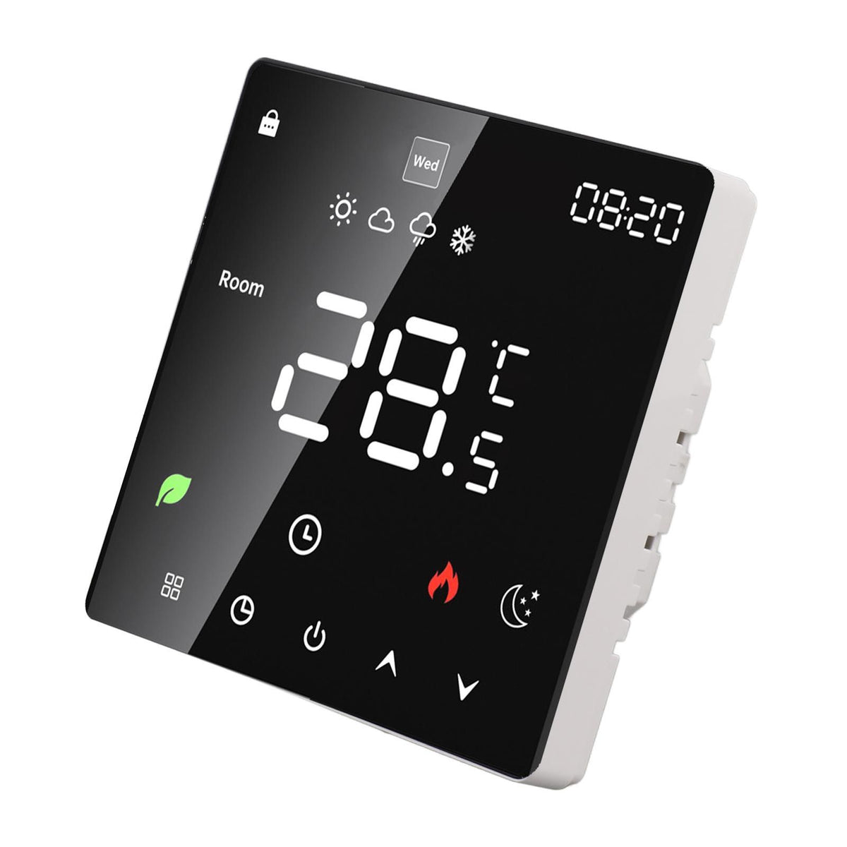 3A Digital Thermostat with LCD Display Smart Programmable Thermostat with Touchscreen Hydronic Boiler Thermostat AC 90V‑240V Without WiFi