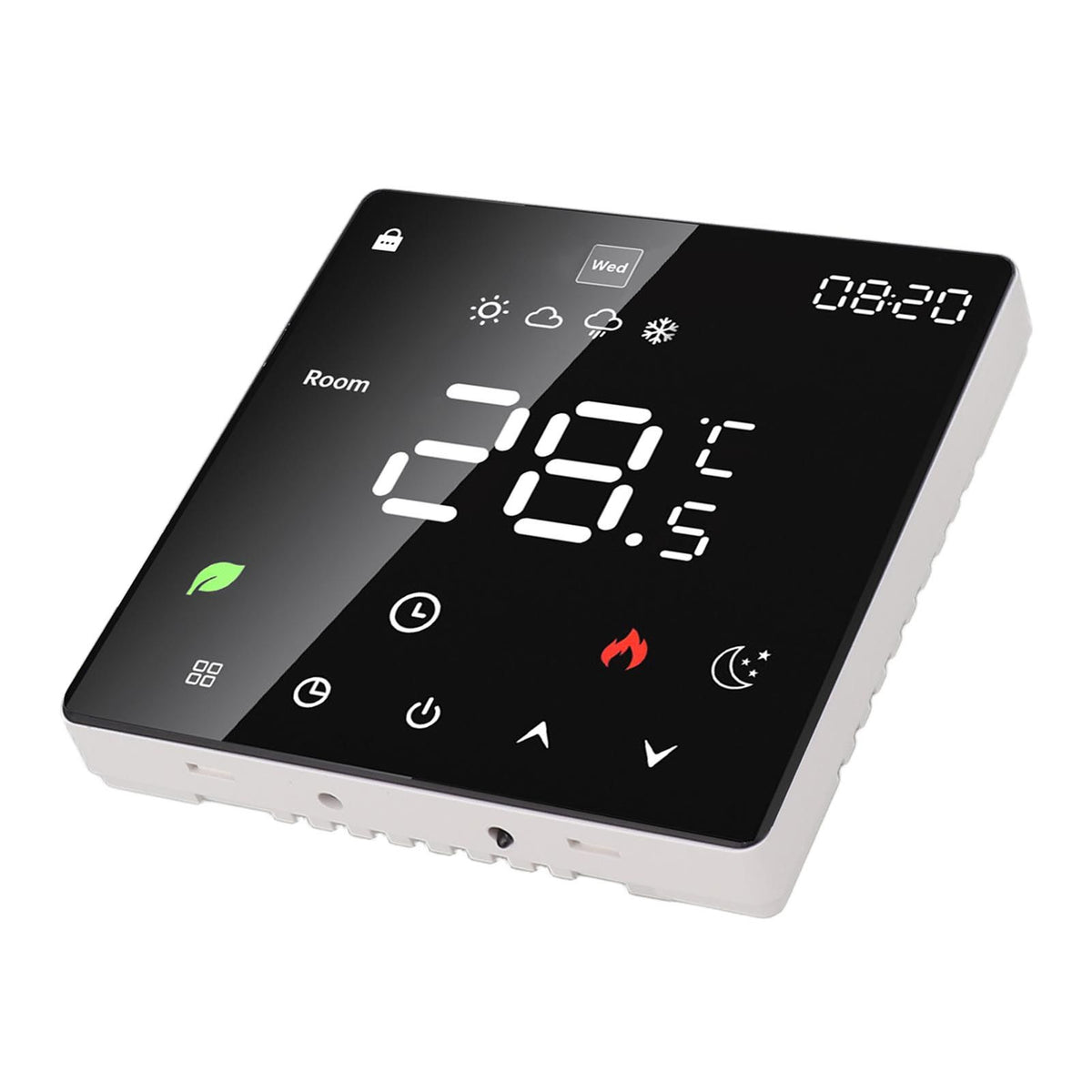 3A Digital Thermostat with LCD Display Smart Programmable Thermostat with Touchscreen Hydronic Boiler Thermostat AC 90V‑240V Without WiFi
