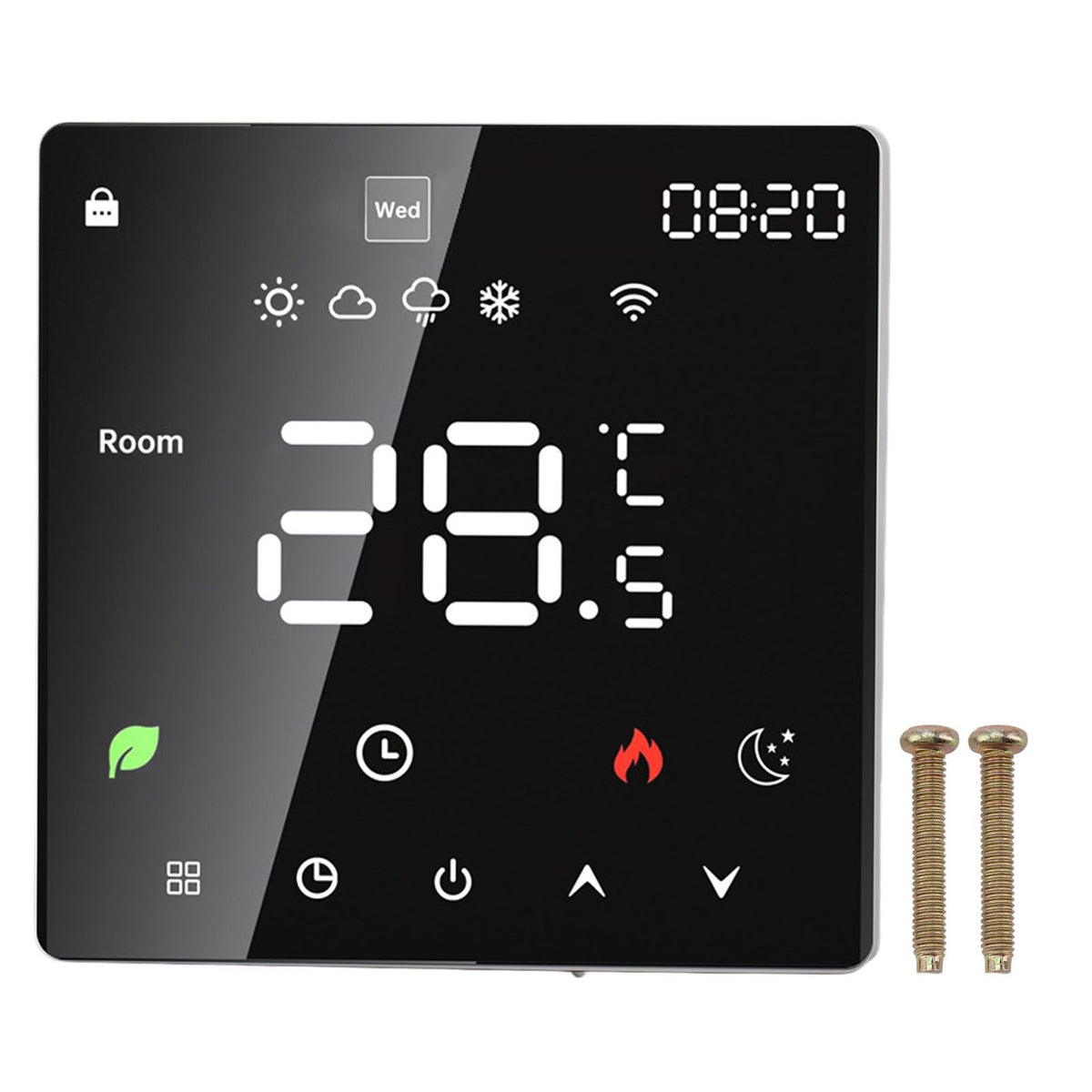 16A Smart Thermostat LCD Color Touchscreen PC Programmable Electric Heating Thermostat for Home Hotel Office AC 90 to 240V WiFi