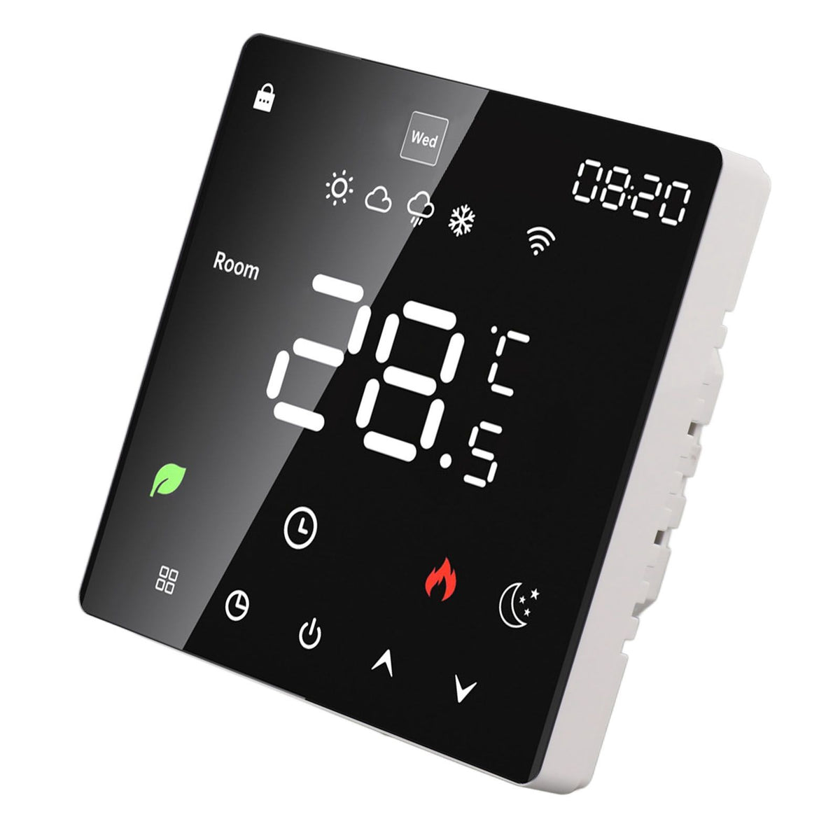 16A Smart Thermostat LCD Color Touchscreen PC Programmable Electric Heating Thermostat for Home Hotel Office AC 90 to 240V Without WiFi