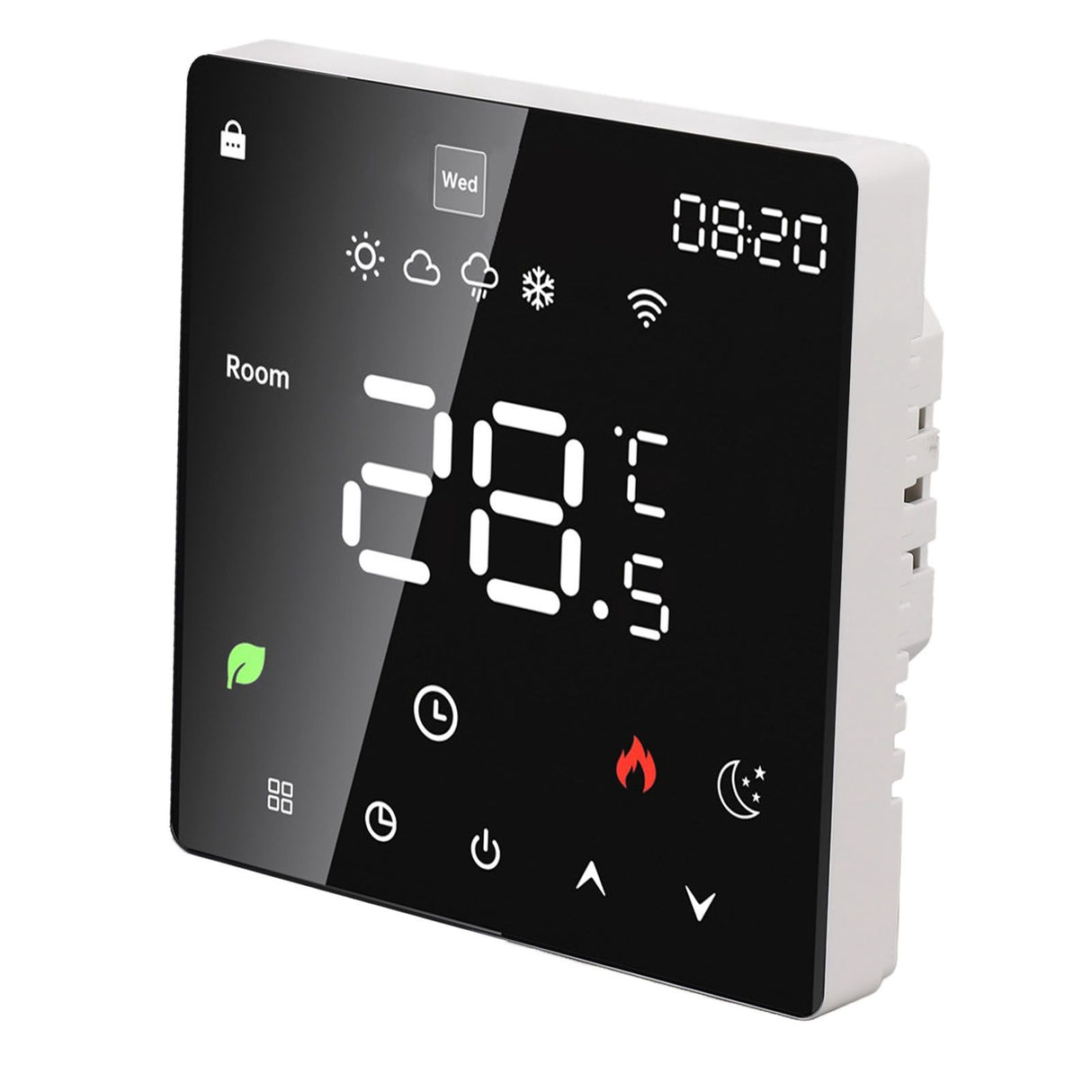 16A Smart Thermostat LCD Color Touchscreen PC Programmable Electric Heating Thermostat for Home Hotel Office AC 90 to 240V Without WiFi