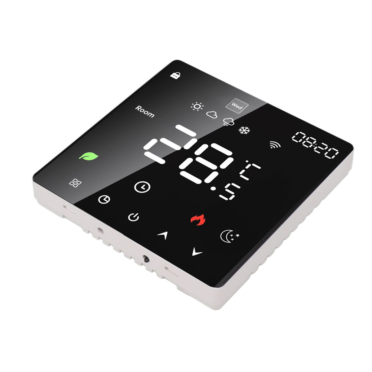 16A Smart Thermostat LCD Color Touchscreen PC Programmable Electric Heating Thermostat for Home Hotel Office AC 90 to 240V Without WiFi