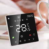 16A Smart Thermostat LCD Color Touchscreen PC Programmable Electric Heating Thermostat for Home Hotel Office AC 90 to 240V Without WiFi