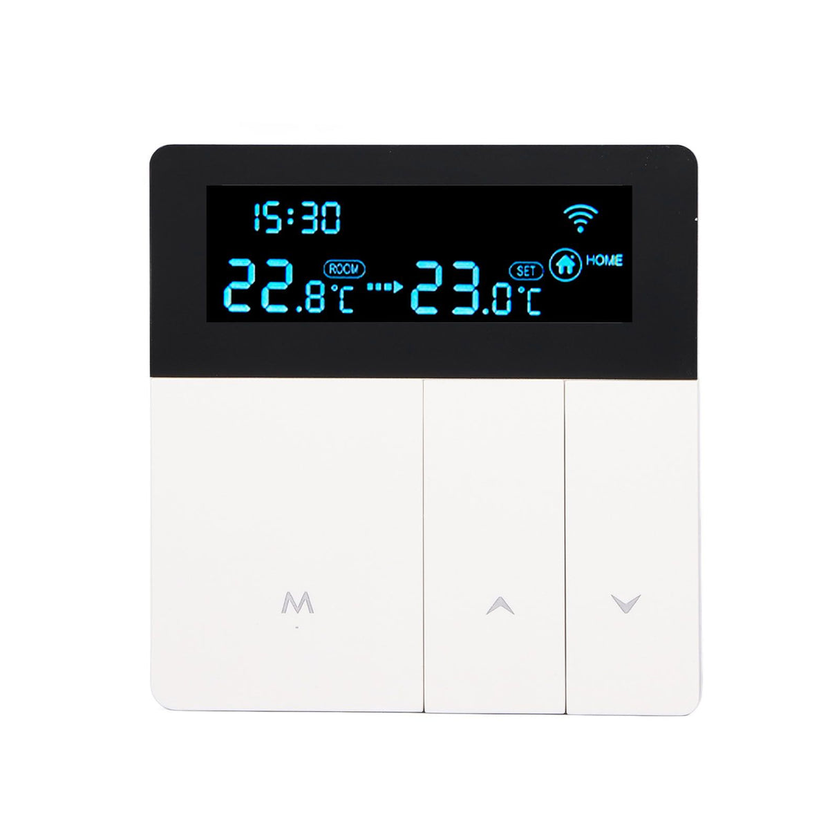 3A Smart Thermostat LCD Color Screen High Accuracy Programmable Thermostat Water Heating Boiler Heating for Home Shopping Mall AC90‑240V White Without WiFi