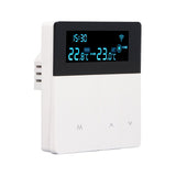 3A Smart Thermostat LCD Color Screen High Accuracy Programmable Thermostat Water Heating Boiler Heating for Home Shopping Mall AC90‑240V White Without WiFi - Low Angle