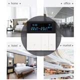 3A Smart Thermostat LCD Color Screen High Accuracy Programmable Thermostat Water Heating Boiler Heating for Home Shopping Mall AC90‑240V White Without WiFi