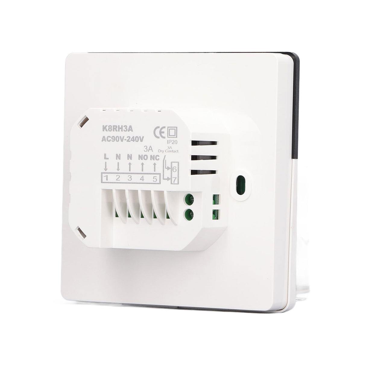 3A Smart Thermostat LCD Color Screen High Accuracy Programmable Thermostat Water Heating Boiler Heating for Home Shopping Mall AC90‑240V White Without WiFi