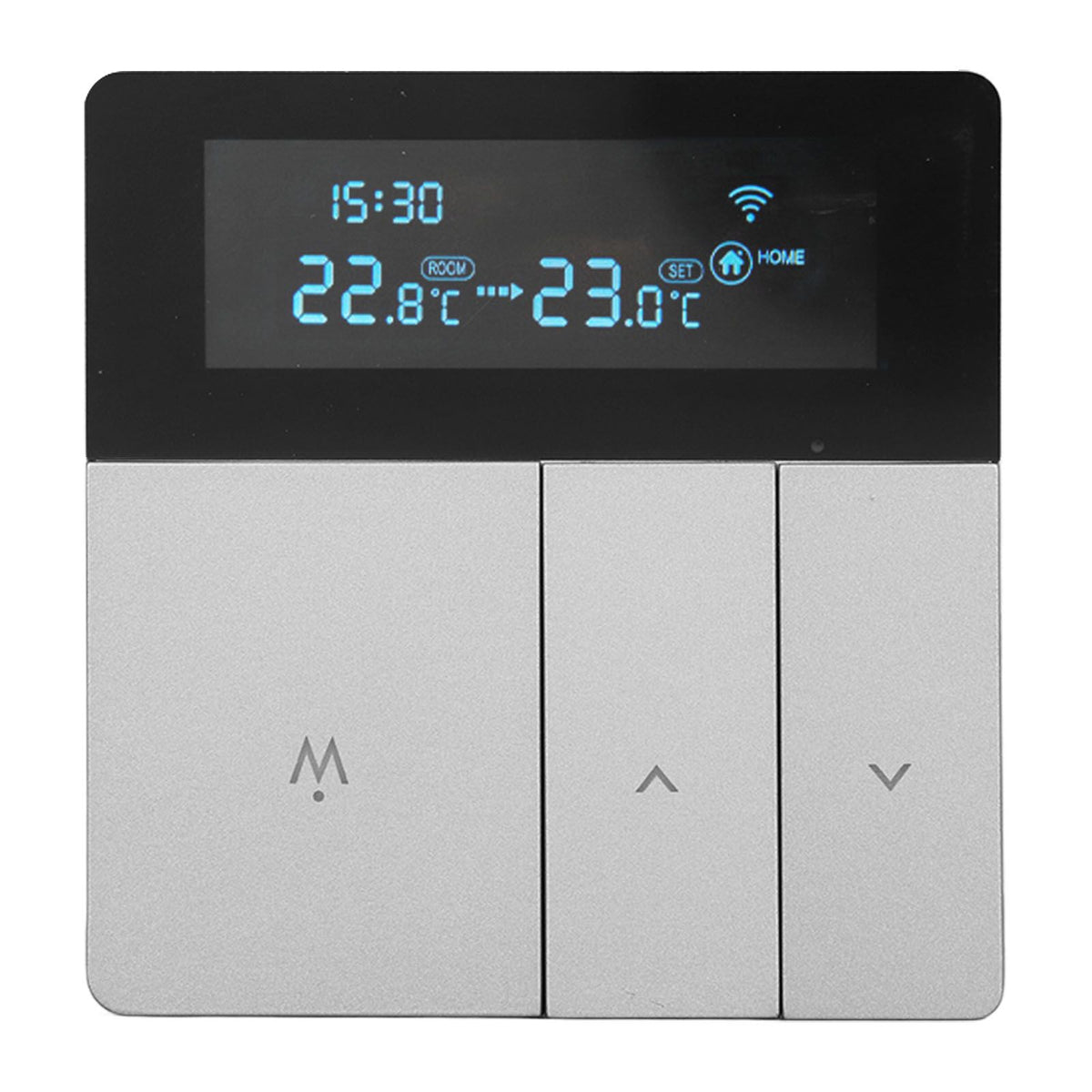 16A Smart Color Thermostat Programmable Smart Electric Heating Thermostat for Home Offices Shopping Malls Hotels AC 90V‑240V Gray WiFi Style