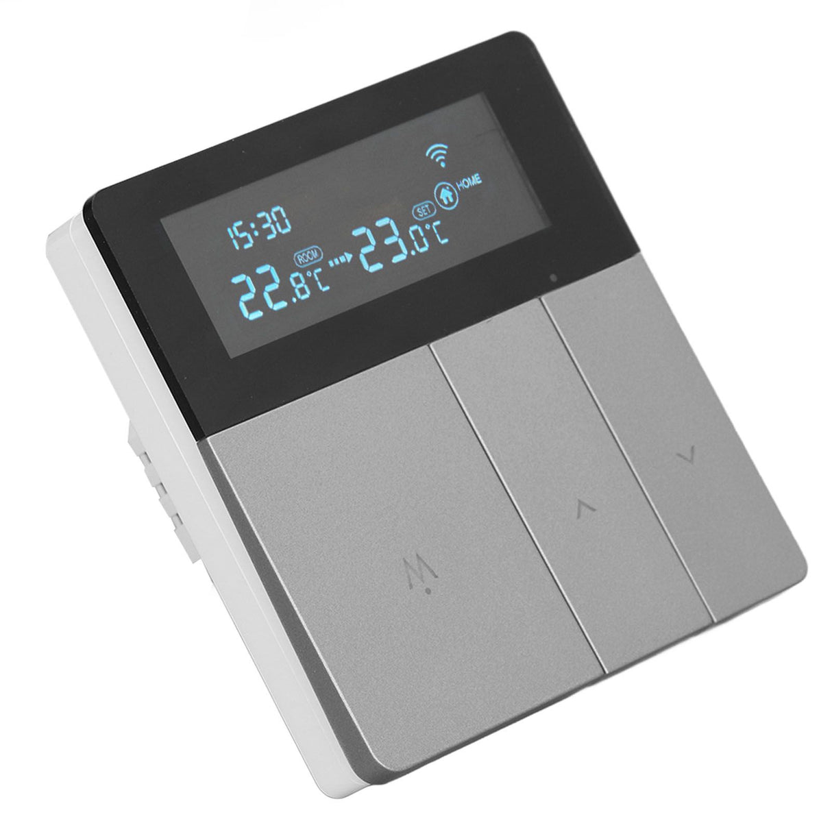 16A Smart Color Thermostat Programmable Smart Electric Heating Thermostat for Home Offices Shopping Malls Hotels AC 90V‑240V Gray WiFi Style