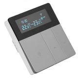 16A Smart Color Thermostat Programmable Smart Electric Heating Thermostat for Home Offices Shopping Malls Hotels AC 90V‑240V Gray WiFi Style