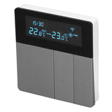 16A Smart Color Thermostat Programmable Smart Electric Heating Thermostat for Home Offices Shopping Malls Hotels AC 90V‑240V Gray WiFi Style