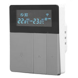 16A Smart Color Thermostat Programmable Smart Electric Heating Thermostat for Home Offices Shopping Malls Hotels AC 90V‑240V Gray WiFi Style - Rear View