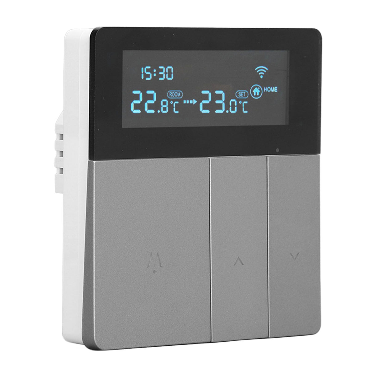 16A Smart Color Thermostat Programmable Smart Electric Heating Thermostat for Home Offices Shopping Malls Hotels AC 90V‑240V Gray WiFi Style