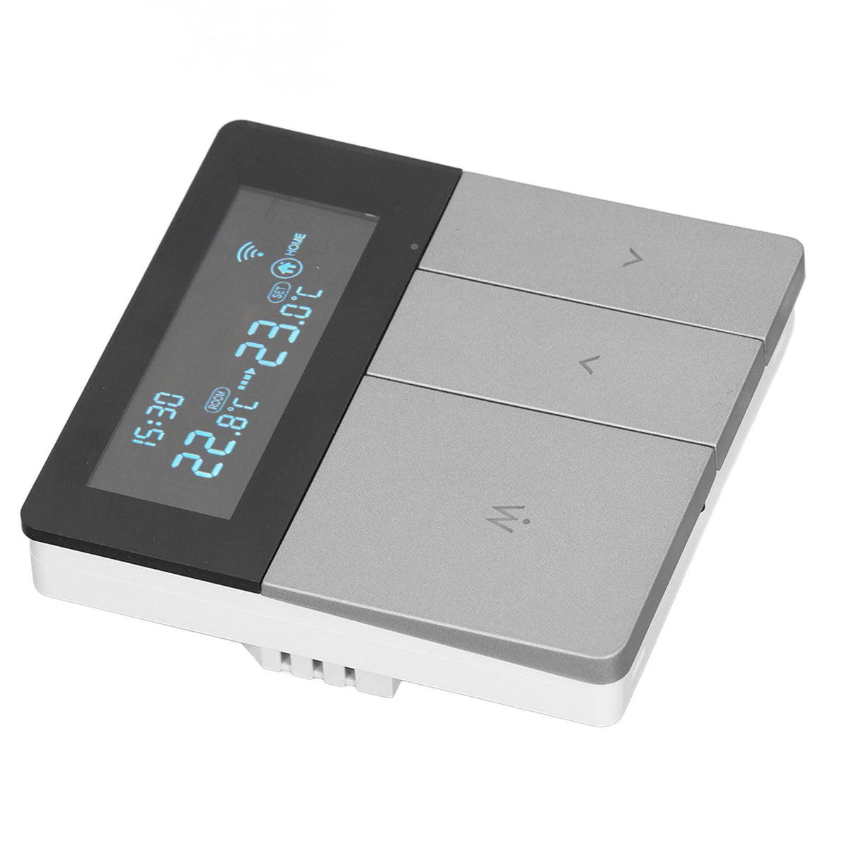 16A Smart Color Thermostat Programmable Smart Electric Heating Thermostat for Home Offices Shopping Malls Hotels AC 90V‑240V Gray WiFi Style