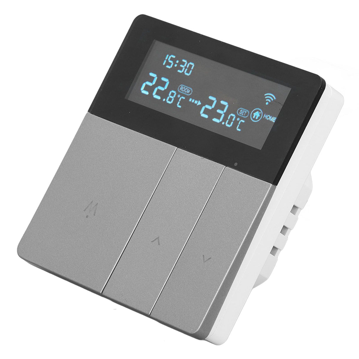 16A Smart Color Thermostat Programmable Smart Electric Heating Thermostat for Home Offices Shopping Malls Hotels AC 90V‑240V Gray WiFi Style
