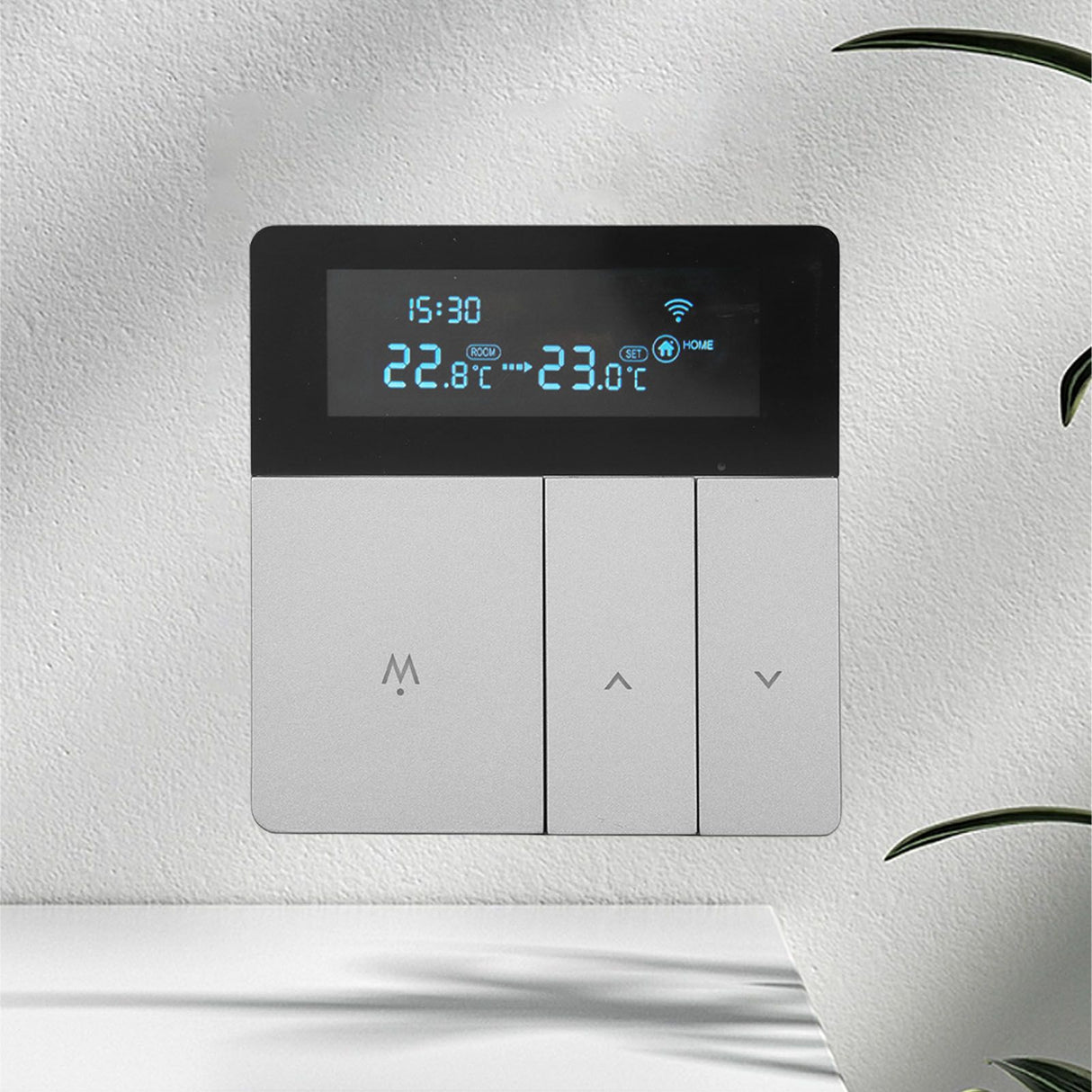 16A Smart Color Thermostat Programmable Smart Electric Heating Thermostat for Home Offices Shopping Malls Hotels AC 90V‑240V Gray WiFi Style
