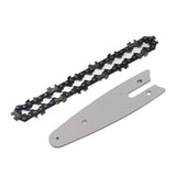 Mini Chain Guide Bar Combo Manganese Steel Faster Speed High Hardness Smooth Cutting Chainsaw Chain Guide Bar Replacement 4inch with 1/4 28 Links Chain