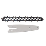 Mini Chain Guide Bar Combo Manganese Steel Faster Speed High Hardness Smooth Cutting Chainsaw Chain Guide Bar Replacement 4inch with 1/4 28 Links Chain