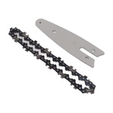 Mini Chain Guide Bar Combo Manganese Steel Faster Speed High Hardness Smooth Cutting Chainsaw Chain Guide Bar Replacement 4inch with 1/4 28 Links Chain
