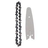 Mini Chain Guide Bar Combo Manganese Steel Faster Speed High Hardness Smooth Cutting Chainsaw Chain Guide Bar Replacement 4inch with 1/4 28 Links Chain - Rear View