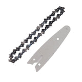 Mini Chain Guide Bar Combo Manganese Steel Faster Speed High Hardness Smooth Cutting Chainsaw Chain Guide Bar Replacement 4inch with 1/4 28 Links Chain - Low Angle