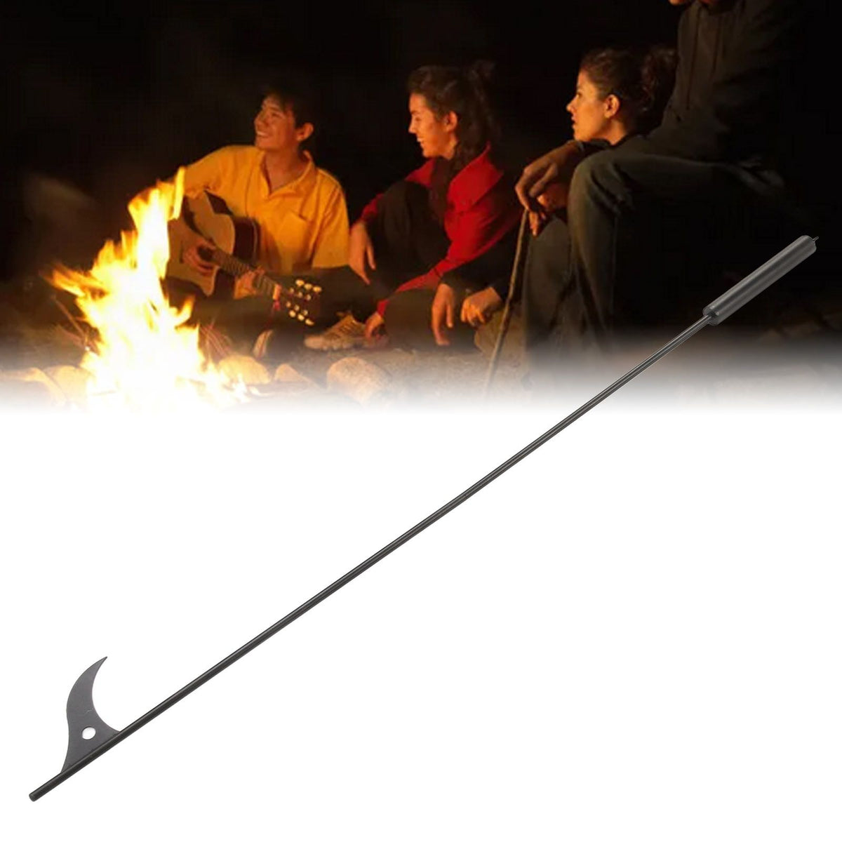 Fire Pit Poker Steel 40 Inch Long Removable Outdoor Fire Poker for Fireplace Campfire Wood Stove and Indoor Use