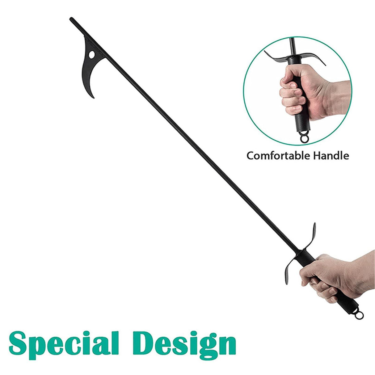 40in Fire Poker Fireplace Poker Rustproof Solid Steel Fire Pit Poker for Fireplace Camping Wood Stove Indoor Outdoor