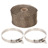 Fireproof Pipe Wrap Pipe Insulation Webbing Anti Scald Chimney Protective Wrap with 2 Clips for Furnace Tube Motorcycle Exhaust Pipes