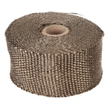 Fireproof Pipe Wrap Pipe Insulation Webbing Anti Scald Chimney Protective Wrap with 2 Clips for Furnace Tube Motorcycle Exhaust Pipes - Front View