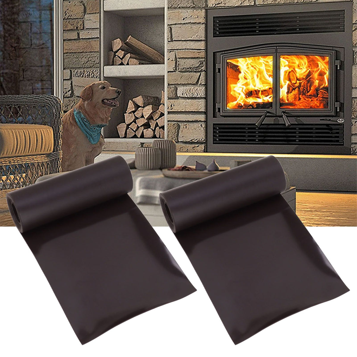 2Pcs Magnetic Fireplace Draft Stopper Windproof Prevent Heat Loss Improve Efficiency Fireplace Cover 91.44 X 15.24cm / 36 X 6in