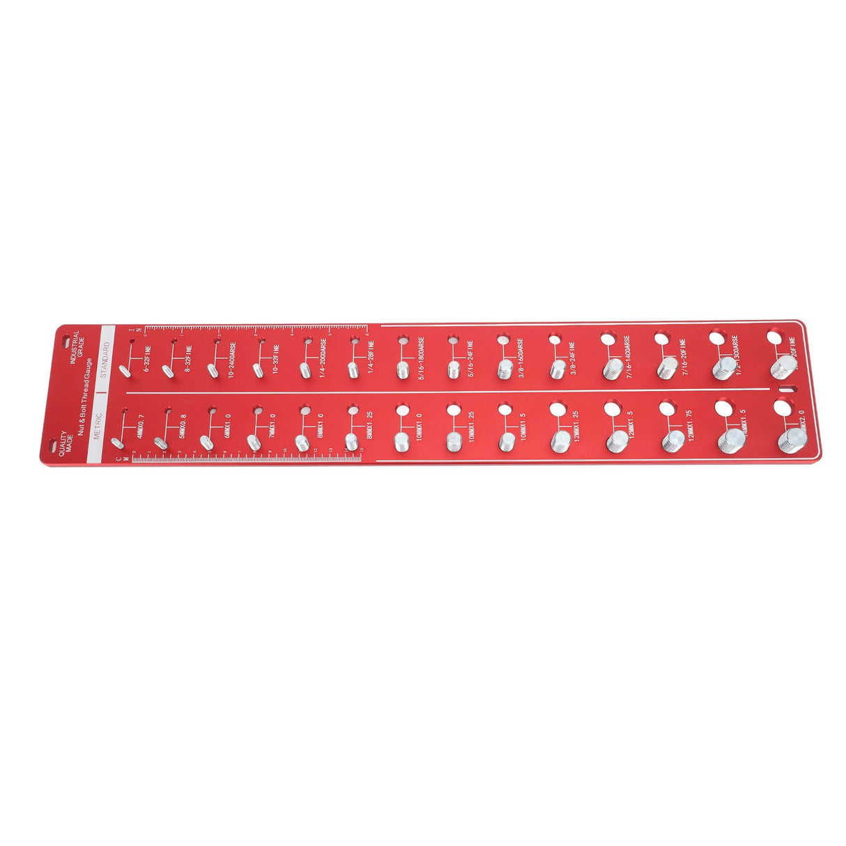 Bolt and Nut Identifier Gauge 10B21 Carbon Steel High Accuracy Nut and Bolt Thread Checker for Detecting Fixed Bolts Red 55x11cm