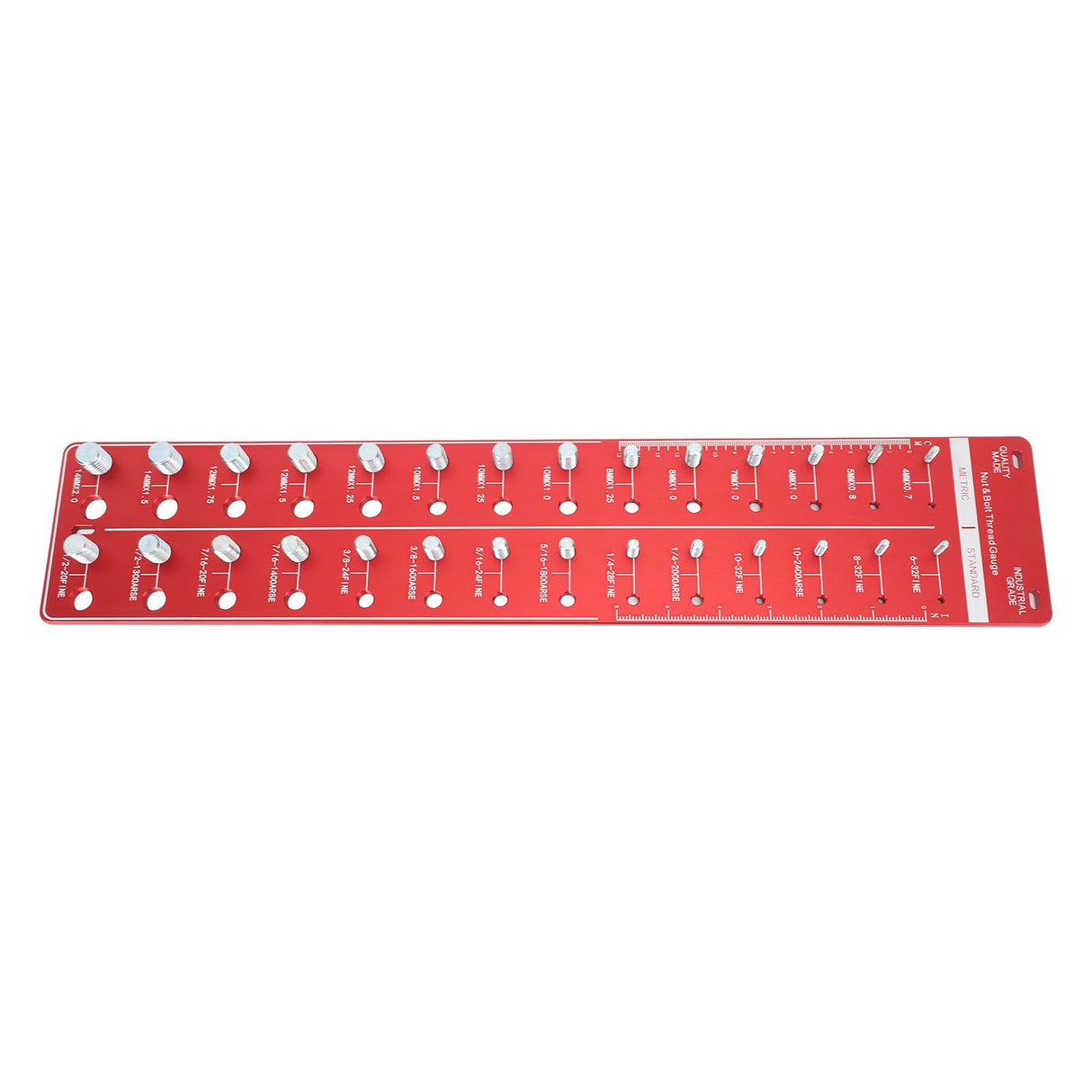 Bolt and Nut Identifier Gauge 10B21 Carbon Steel High Accuracy Nut and Bolt Thread Checker for Detecting Fixed Bolts Red 55x11cm