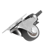 4Pcs Small Caster Wheels 1in Diameter Steel Rubber Rotating Locking Brake Plate Casters with 16 Screws for Furniture