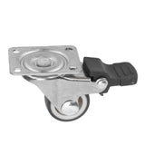 4Pcs Small Caster Wheels 1in Diameter Steel Rubber Rotating Locking Brake Plate Casters with 16 Screws for Furniture
