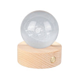 6cm 3D Crystal Ball Luminous Clear Sculpture Round Astronomy Ball Miniature Sculpture Ball Night Light Solar System Crystal Ball - Low Angle